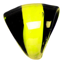 将图片加载到图库查看器，Handmade Striped Yellow Bold Glass Ring
