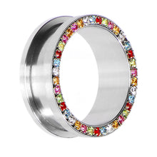 Load image into Gallery viewer, 26mm Stainless Steel Multi Gem Screw Fit Tunnel
