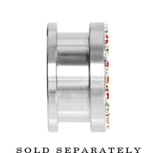 Load image into Gallery viewer, 26mm Stainless Steel Multi Gem Screw Fit Tunnel

