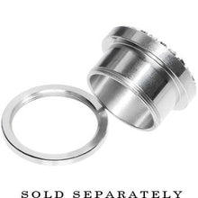 Load image into Gallery viewer, 00G Stainless Steel Clear Gem Screw Fit Tunnel
