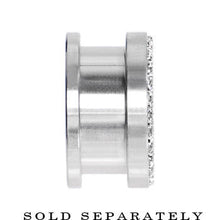 Load image into Gallery viewer, 00G Stainless Steel Clear Gem Screw Fit Tunnel
