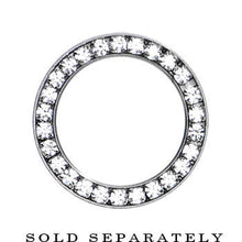 Load image into Gallery viewer, 00G Stainless Steel Clear Gem Screw Fit Tunnel
