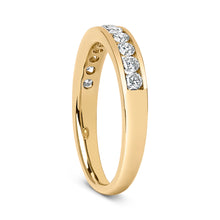 Load image into Gallery viewer, 14K Yellow Gold 1/2 Cttw Round Diamond 11 Stone Channel Set Band
