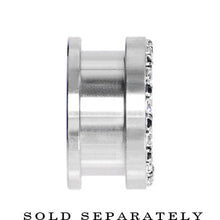Load image into Gallery viewer, 18mm Stainless Steel Black Clear Gem Screw Fit Tunnel
