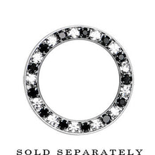 Load image into Gallery viewer, 18mm Stainless Steel Black Clear Gem Screw Fit Tunnel
