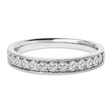 将图片加载到图库查看器，14K Yellow Gold 1/2 Cttw Round Diamond Milgrain Wedding Band
