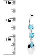 Load image into Gallery viewer, Aqua Cubic Zirconia Impressions Belly Ring
