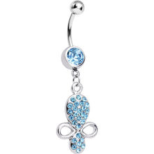 Load image into Gallery viewer, Aqua Gem Benevolent Jeweled Belly Ring
