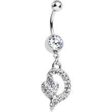 将图片加载到图库查看器，Clear Gem Dynamic Heart Belly Ring
