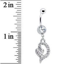 将图片加载到图库查看器，Clear Gem Dynamic Heart Belly Ring
