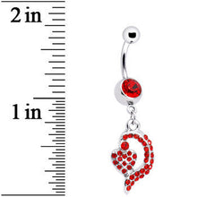 Load image into Gallery viewer, Red Gem Dynamic Heart Belly Ring
