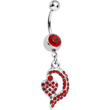 Load image into Gallery viewer, Red Gem Dynamic Heart Belly Ring
