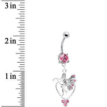 Load image into Gallery viewer, Pink CZ Heart Fairy Belly Ring
