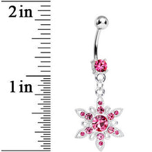 将图片加载到图库查看器，Pink CZ Spectacular Flower Belly Ring
