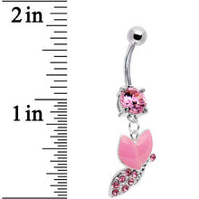 将图片加载到图库查看器，Pink Gem Sparkling Snail Belly Ring
