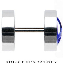 Load image into Gallery viewer, Anodized Titanium Blue Peace Sign Cheater Plug

