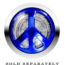Load image into Gallery viewer, Anodized Titanium Blue Peace Sign Cheater Plug

