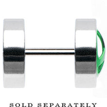 Load image into Gallery viewer, Anodized Titanium Green Peace Sign Cheater Plug
