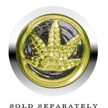 Load image into Gallery viewer, Anodized Titanium Gold Pot Leaf Cheater Plug
