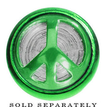 Load image into Gallery viewer, Green Anodized Titanium Peace Sign Cheater Plug
