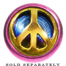 Load image into Gallery viewer, Pink Anodized Titanium Peace Sign Cheater Plug
