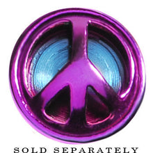 Load image into Gallery viewer, Purple Anodized Titanium Peace Sign Cheater Plug
