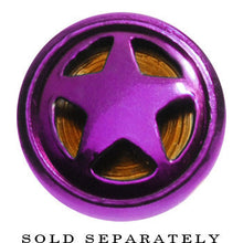 将图片加载到图库查看器，Purple Anodized Titanium Star Cheater Plug
