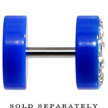 Load image into Gallery viewer, Blue Acrylic Jeweled Star Cheater Plug
