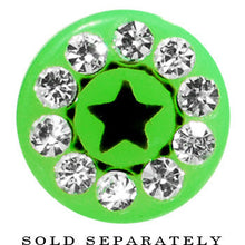 Load image into Gallery viewer, Green Acrylic Jeweled Star Cheater Plug
