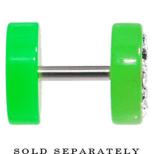 Load image into Gallery viewer, Green Acrylic Jeweled Star Cheater Plug
