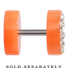 将图片加载到图库查看器，Orange Acrylic Jeweled Star Cheater Plug
