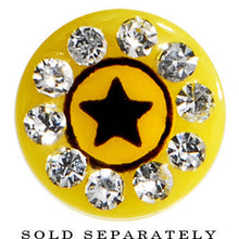 将图片加载到图库查看器，Yellow Acrylic Jeweled Star Cheater Plug
