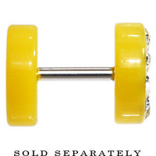 将图片加载到图库查看器，Yellow Acrylic Jeweled Star Cheater Plug
