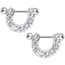 将图片加载到图库查看器，14G 5/8 Clear Gem Flirtatious Flair Nipple Shield Set
