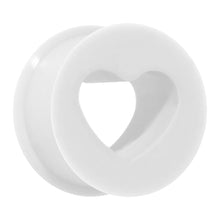 将图片加载到图库查看器，00G White Heart Silicone Flexible Tunnel
