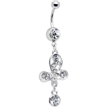 Load image into Gallery viewer, Clear Gem Modernistic Artistic Belly Ring
