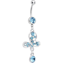 将图片加载到图库查看器，Aqua Gem Modernistic Artistic Belly Ring
