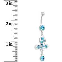 将图片加载到图库查看器，Aqua Gem Modernistic Artistic Belly Ring
