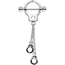 Load image into Gallery viewer, 14G 5/8 Hold Me In Handcuffs Dangle Nipple Shield Set
