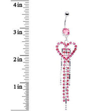 将图片加载到图库查看器，Pink Gem Swanky Heart Belly Ring

