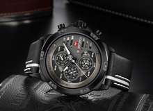 Load image into Gallery viewer, Men's  Sports Waterproof Watch With Chronometers And Leather Belt Multifunction Wristwatch Unique Design Perfect Gift
