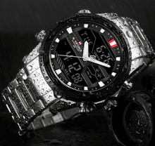 Load image into Gallery viewer, Mens Wrist Watch, Waterproof Analog Digital Watches Multifunction Stainless Steel Business Watches For Man Perfect Gift
