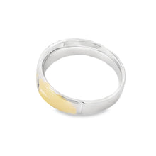 Load image into Gallery viewer, .02ct Mens Ring Wedding Band Sterling Silver 14KT Gold
