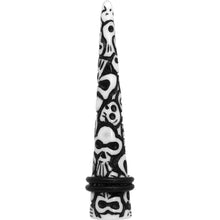 将图片加载到图库查看器，00G Black White Resin Native Skull Taper
