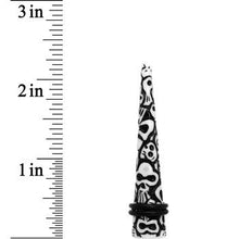 将图片加载到图库查看器，00G Black White Resin Native Skull Taper
