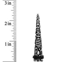 Load image into Gallery viewer, 1/2 Black White Resin Native Skull Taper
