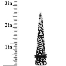 Load image into Gallery viewer, 9/16 Black White Resin Native Skull Taper
