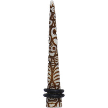 将图片加载到图库查看器，0G Brown White Resin Native Skull Taper
