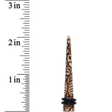 将图片加载到图库查看器，0G Brown White Resin Native Skull Taper
