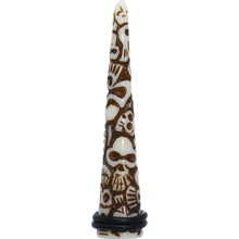 Load image into Gallery viewer, 00G Brown White Resin Native Skull Taper
